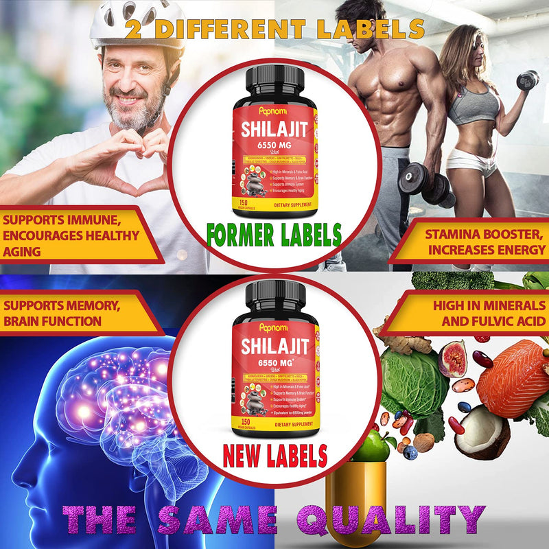 Shilajit Extract Capsules equivalent to 6550mg & Ashwagandha, Ginseng, Saw Palmetto, Maca, Tribulus, Chaga, Pepper, 5 Months Supply | Trace Minerals Fulvic Acid| Immune Support, Brain Boost Supplement - NewNest Australia