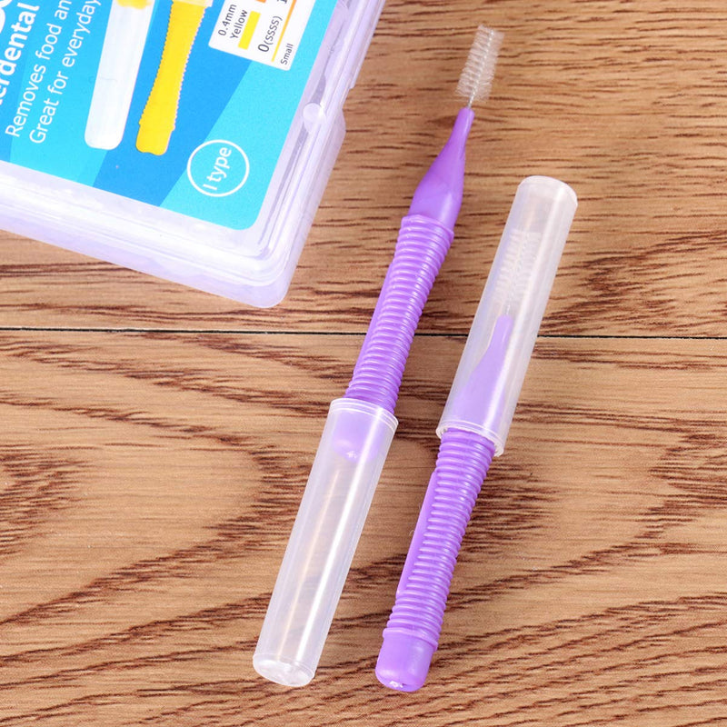 HEALLILY Interdental Brushes Tooth Dental Picks Stick Teepee Cleaning Brushes for Daily Sanitary Oral Hygiene Effective Interdental Cleaners Toothpick Brush Fit for Adult Children 10pcs Purple - NewNest Australia