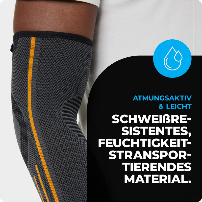 VITTO elbow bandage - elbow bandages for men and women - best as a tennis arm bandage, golf arm bandage or strength training (M, gray) M 1 - NewNest Australia