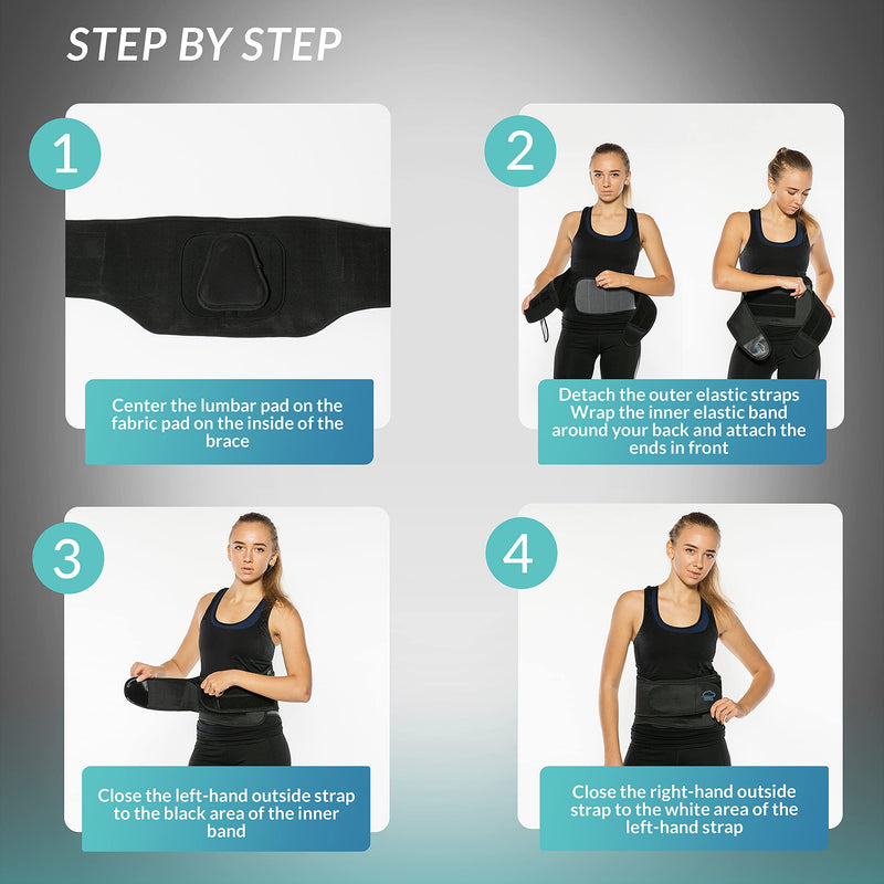 MODVEL Back Brace - Immediate Relief from Back Pain, Herniated Disc, Sciatica, Scoliosis | FSA or HSA eligible | Breathable Waist Lumbar Lower Back Support Belt with Removable Pad. Black Small/Medium/Large - NewNest Australia