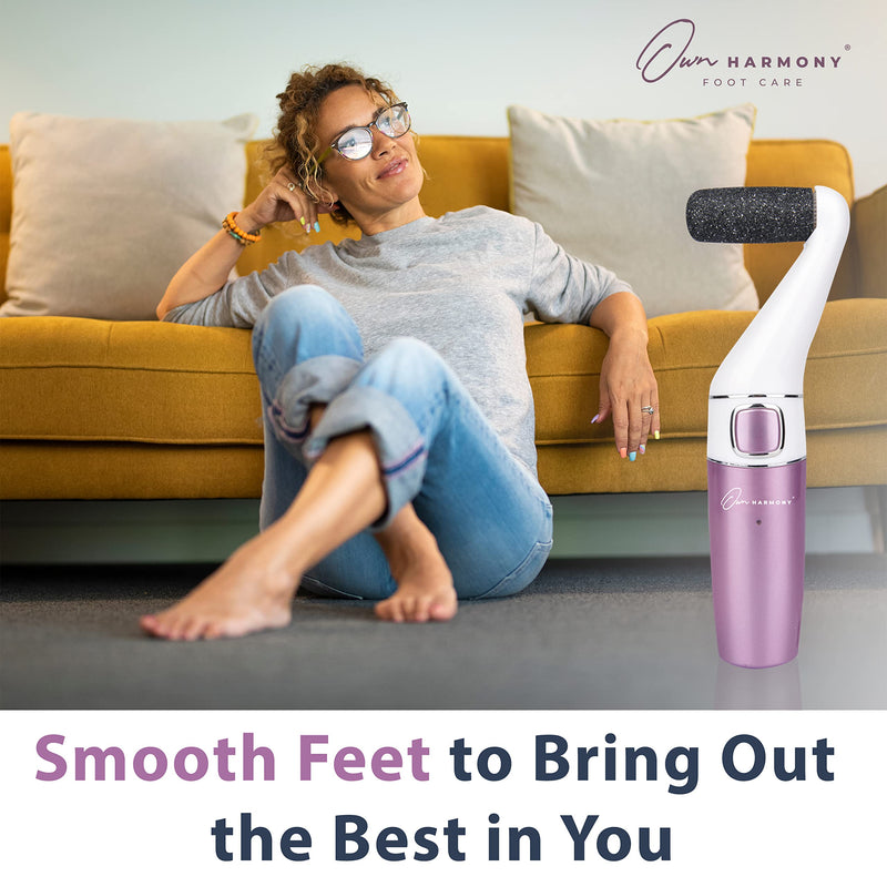 Electric Hard Skin Remover Rechargeable: Own Harmony Professional Pedicure Tools - CR1700 Best Electronic Foot File Sander - Perfect Pedi for Callus Removal and Dry Cracked Heels Feet Care (USB Cord) Satin Rose - NewNest Australia