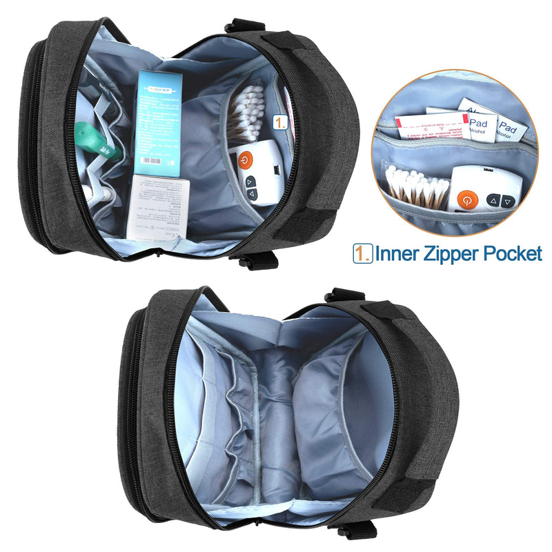 CURMIO Insulin Cooler Travel Case, Diabetic Medication Organizer Bag with Shoulder Strap for Insulin Pens and Diabetic Supplies, Black (Patented Design) - NewNest Australia