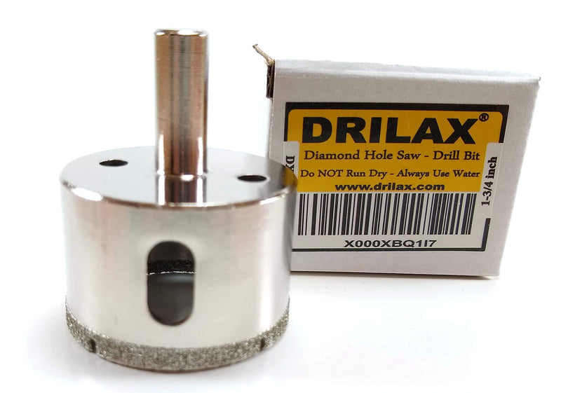 Drilax 1 3/4 Inch Diamond Hole Saw Drill Bit Ceramic, Porcelain Tiles, Glass, Granite Counter top Shower, Faucet Size 1-3/4 - NewNest Australia