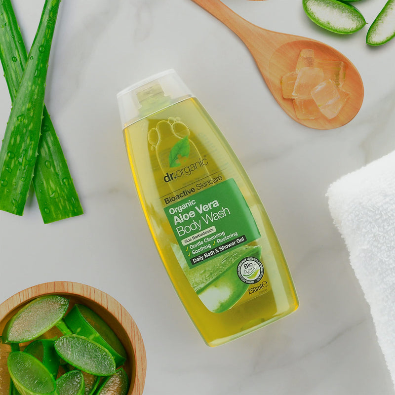 Organic Aloe Vera Body Wash, Natural, Vegan, Cruelty Free, Eco Friendly Recyclable Packaging, Paraben Free & SLS Free, For Women & Men, Shower, Palm Oil Free, Dr Organic - NewNest Australia