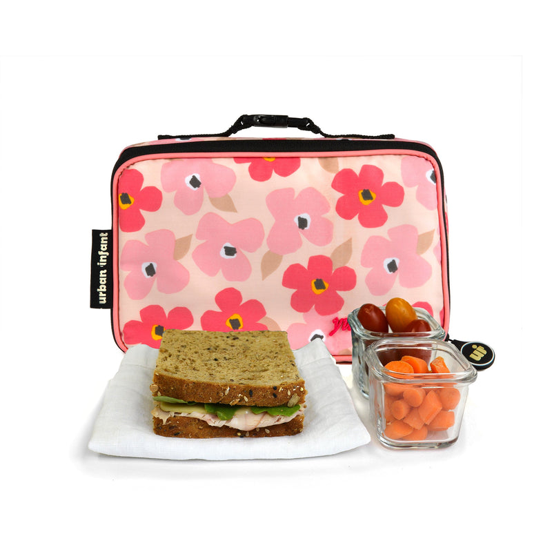 NewNest Australia - Urban Infant Yummie Lunch Bag with Allergy Alert Cards - Poppies 