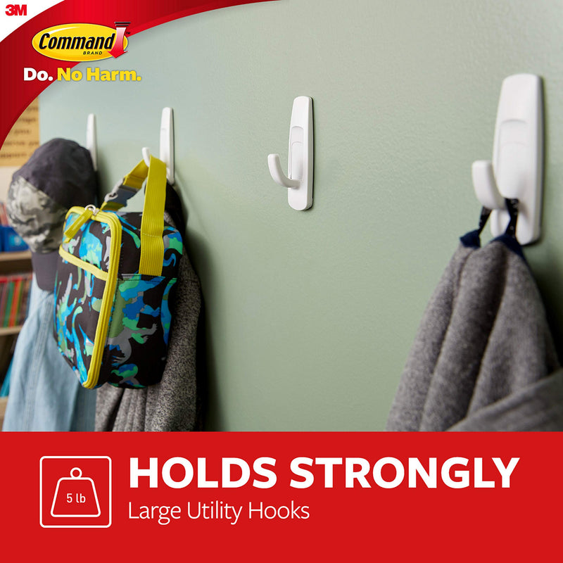 NewNest Australia - Command Large Utility Hooks, White, Ships In Own Container 7 Hooks 