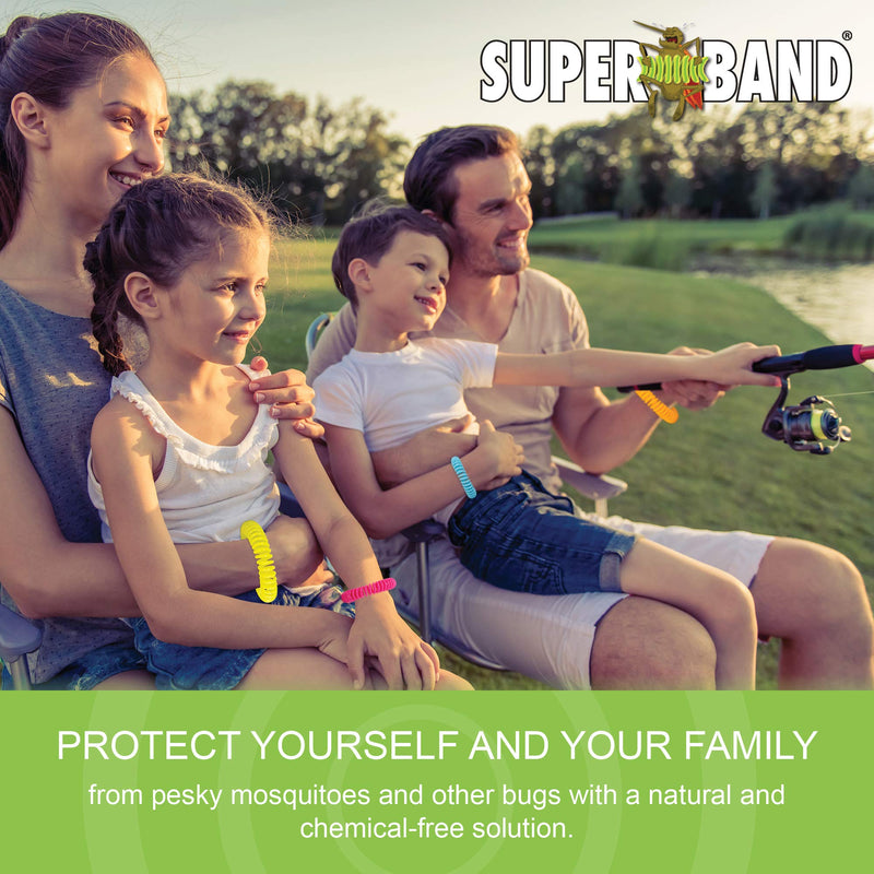 Superband Mosquito Repellent Bracelets for Adults & Kids - Pack of 50 - Long Lasting, Natural Bug and Insect Repellent Bracelet - Waterproof, Individually Wrapped, Deet-Free Bands - Neon - NewNest Australia