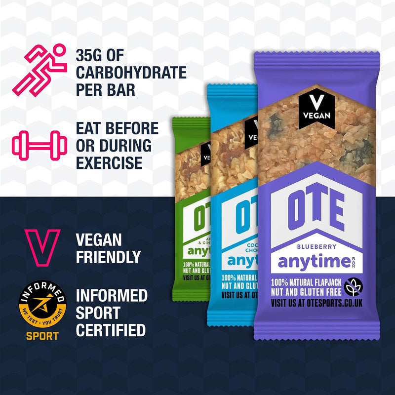 OTE Anytime Bars - Vegan Energy Bars for Cycling - Plant Based Nut & Gluten Free Nutrition Snacks for Running - 16 Box (Apple and Cinnamon) Apple and Cinnamon - NewNest Australia