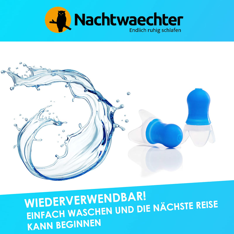 Nachtwaechter Travel Ear Plugs For Sleeping Pack Of 10 - 32Db Silicone Ear Plugs For Peaceful Sleep When Traveling - Plane Ear Plugs For Better Pressure Balance - NewNest Australia
