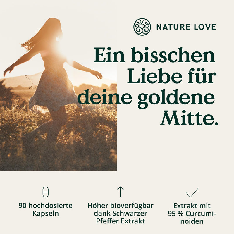 Nature Love Curmeric Extract Compact - Curcumin Content Of One Capsule Corresponds To That Of Approximately 13,000 Mg Turmeric - Extra High Dose Capsules - Laboratory-Tested, Vegan, Made In Germany - NewNest Australia