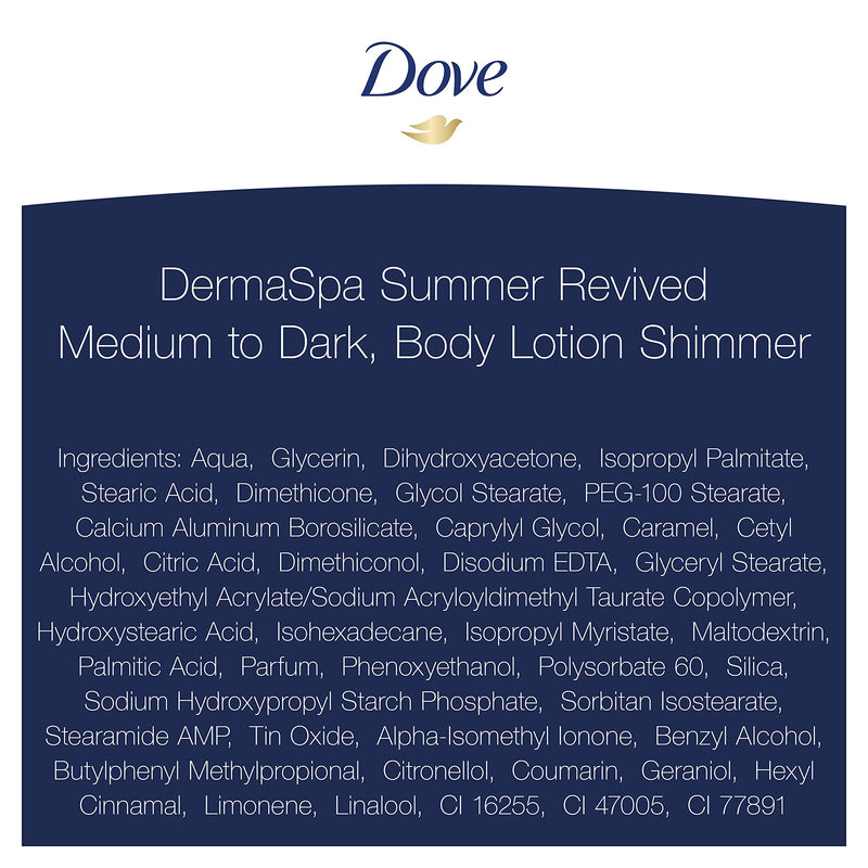 Dove DermaSpa Summer Revived Shimmer Medium to Dark 200 ml - NewNest Australia