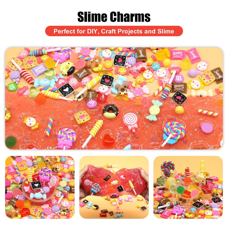 50 Pieces Assorted Kawaii Candy Sweet Charms for Crafts, Slime Beads and Charms, DIY Flatback Resin, Candy Set Ornaments by FENGWANGLI - NewNest Australia