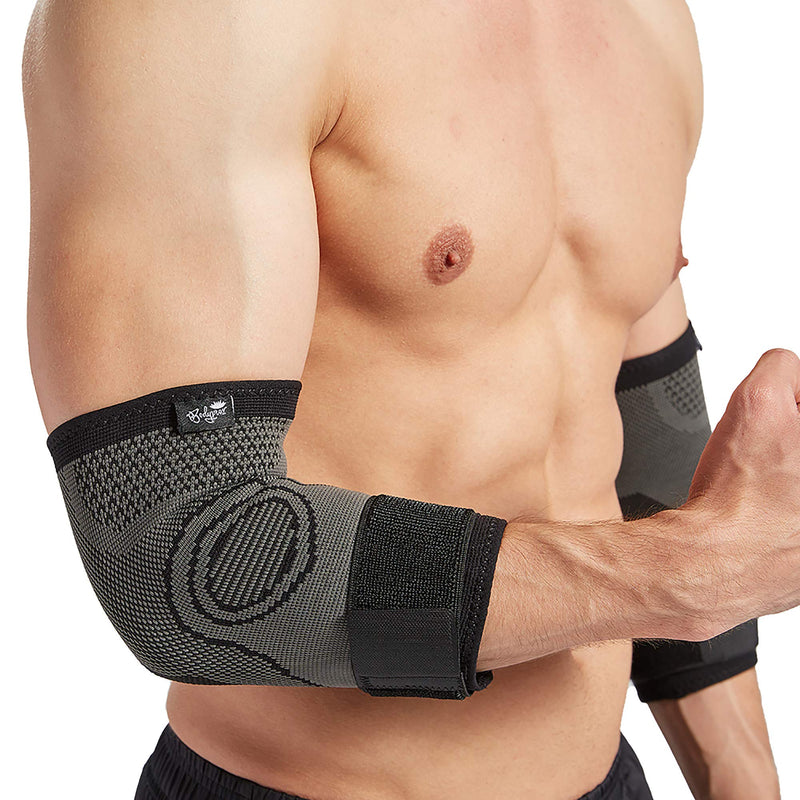 Elbow Brace with Strap for Tendonitis 2 Pack, Tennis Elbow Compression Sleeves, Golf Elbow Treatment Small (Pack of 2) - NewNest Australia