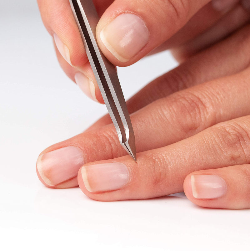 REMOS combination tweezers stainless steel [INOX] 9.5 cm - 2-in-1 for splinters - hair satin - NewNest Australia