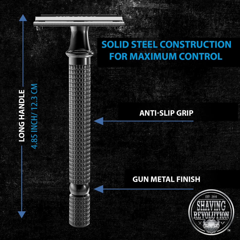Shaving Revolution Safety Razor + 10 Razor Blades - Safety Razor Set With 10 Japanese Razor Blades For Stainless Steel Safety Razor - Tight And Clean Shaving - NewNest Australia