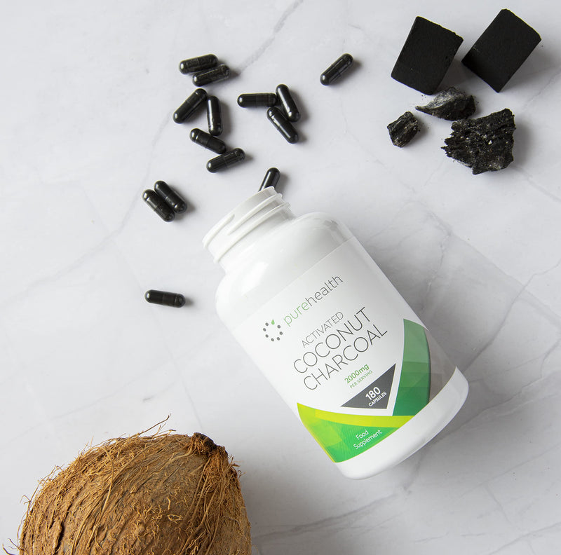 Activated Coconut Charcoal 2000mg Daily Serving | No Fillers/Bulking Agents | 180 Capsules | Non GMO Coconut for Bloating, Gas, Digestion, Flatulence | Natural Relief | Vegan & Keto Supplement - NewNest Australia