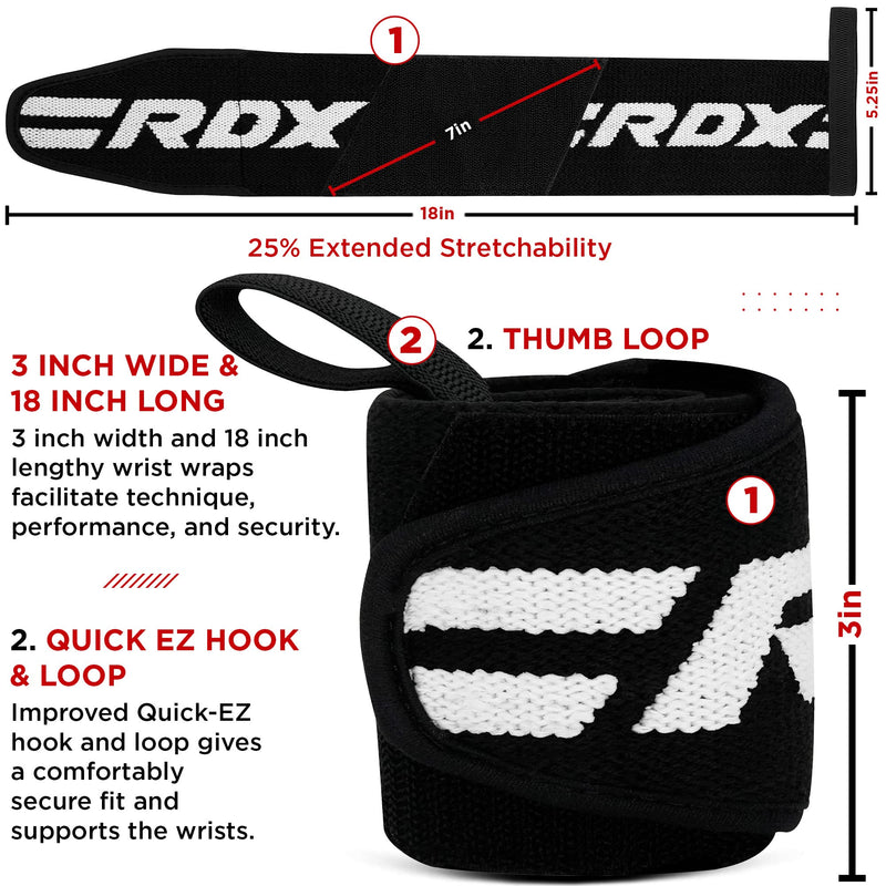 Rdx Wrist Bandages Fitness Strength Sports, Approved Ipl Uspa, 45 Cm Gym Bandage Wrist Wraps Straps, Wrist Support Wrist Wraps Strength Training Weightlifting Accessories Men Women Lifting Straps - NewNest Australia