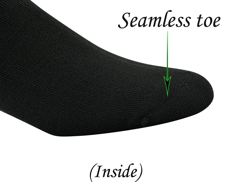 Yomandamor Men's 6 Pairs Combed Cotton Diabetic Ankle Socks with Seamless Toe and Non-Binding Top 10-13 6 Pairs Black - NewNest Australia