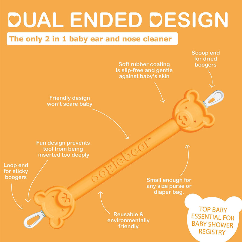 oogiebear - Patented Nose and Ear Gadget. Safe, Easy Nasal Booger and Ear Cleaner for Newborns and Infants. Dual Earwax and Snot Remover. Aspirator Alternative - two pack with Case - blue - NewNest Australia