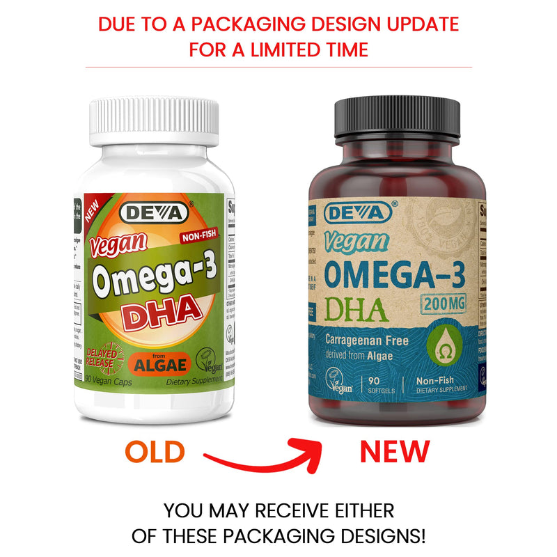 DEVA Vegan Vitamins Vegan DHA (Algae) 200mg Vegan Softgels, 90-Count Bottle - NewNest Australia