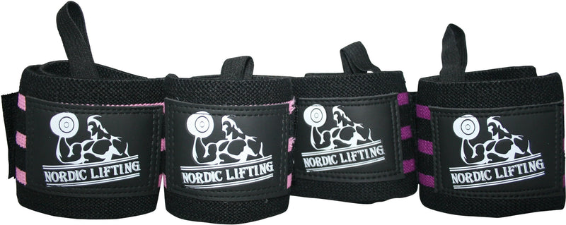 Nordic Lifting Wrist Wraps (2 Pairs/4 Wraps) 14" for Weightlifting | Cross Training | Powerlifting - for Women & Men - Improve Hand Strength & Support During Weight Lifting 1 Year Warranty Black/Pink & Black/Purple - NewNest Australia