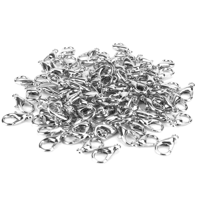 100PCS Lobster Clasps, Metal Alloy Small Lobster Claw Clasps, Weico Lobster Clip for Handmade Necklace, Bracelet Jewelry Making Accessories Fastener Hook( 12mmx6mm, Nickel) - NewNest Australia