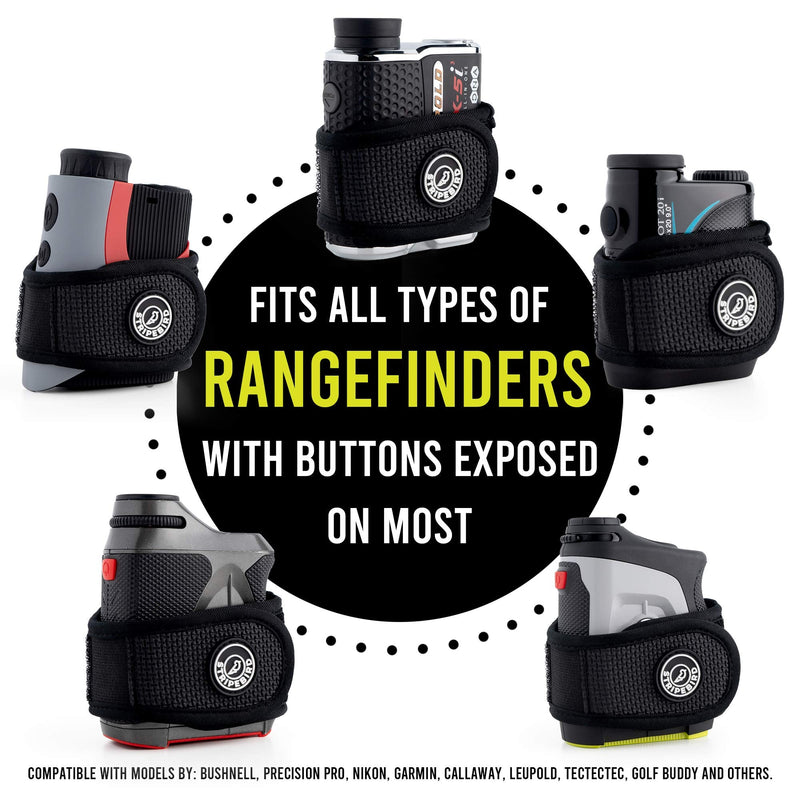 Stripebird - 2.0 Slim Golf Magnetic Rangefinder Wrap Mount (Form Fitting Strap) - Easily Access Range Finder Device While You Golf - Buckle-Less Strap Stealth Black - NewNest Australia