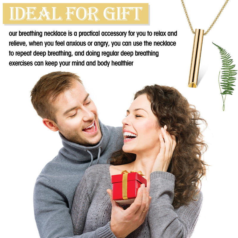 Fiada Stress Relief Necklace, Stainless Steel Necklace For Mindful Breath, Portable Meditation Breath Chain, Deep Breathing Exercise, Necklace For Men And Women, Meditation Anxiety Relief, Relaxation, - NewNest Australia