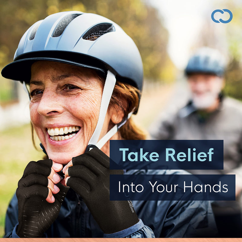 Copper Compression Arthritis Gloves - Best Copper Infused Fingerless Glove for Carpal Tunnel, RSI, Rheumatoid , Tendonitis, Hand Pain, Computer Typing, Support for Hands. Fit for Women & Men - 1 Pair - Small Small (1 Pair) - NewNest Australia