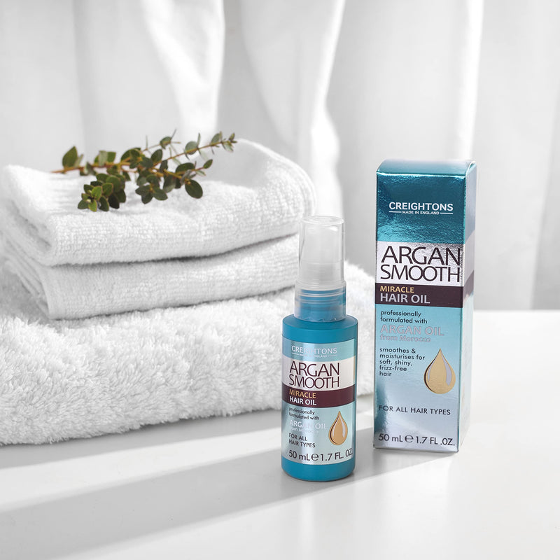 Creightons Argan Smooth Miracle Hair Oil (50ml) - Professionally formulated with Argan Oil from Morocco, Replenishes moisture for strength & shine, For all hair types - NewNest Australia