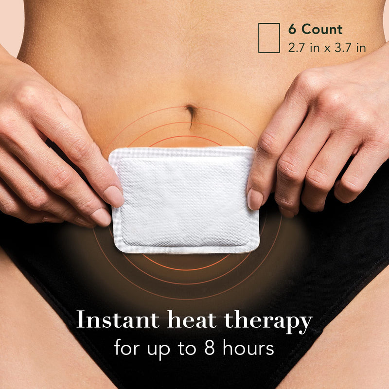 Rael Natural Herbal Heating Patches - Cramp Care, Heat Therapy, Ultra-Thin Design, On The Go Size (2 Pack, 6 Count) - NewNest Australia