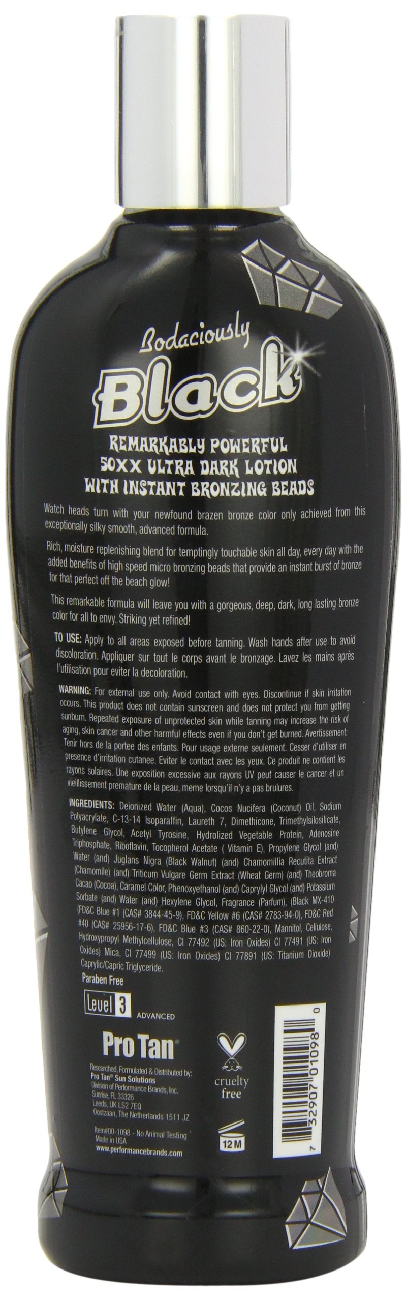 Pro Tan Black Bodaciously Remarkably Powerful 50XX Ultra Dark Sunbed Lotion 250 ml - NewNest Australia