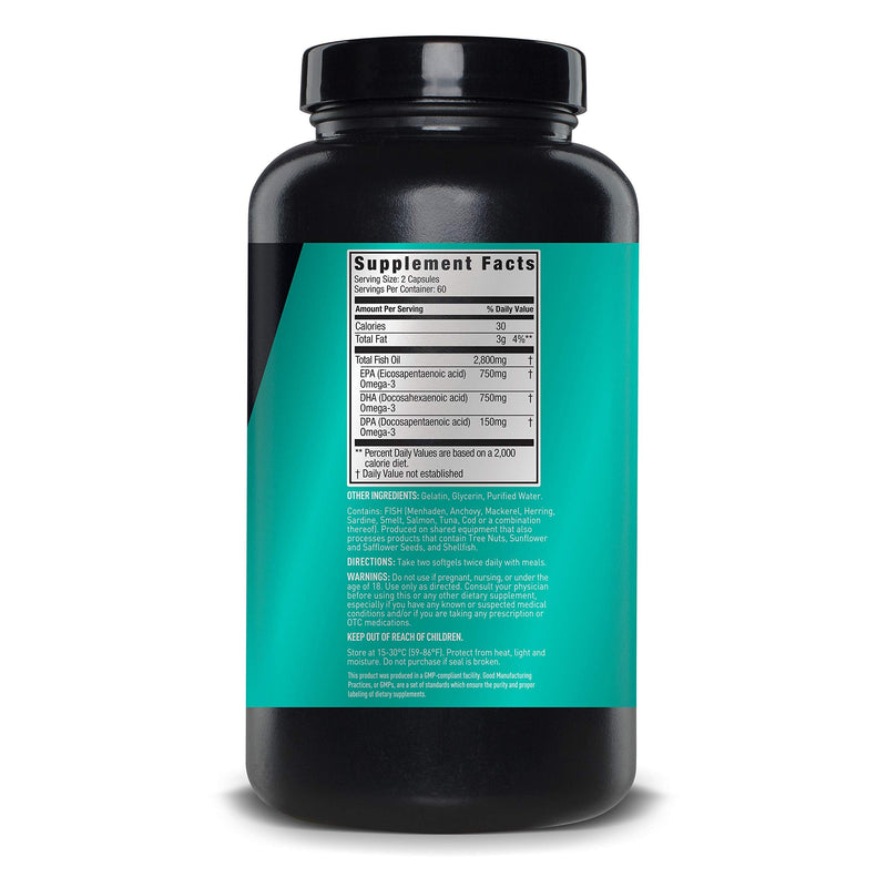 Omega JYM Fish Oil 2800mg, High Potency Omega 3, EPA, DHA, DPA for Brain, Heart, & Joint Support | JYM Supplement Science | 120 Soft Gels - NewNest Australia