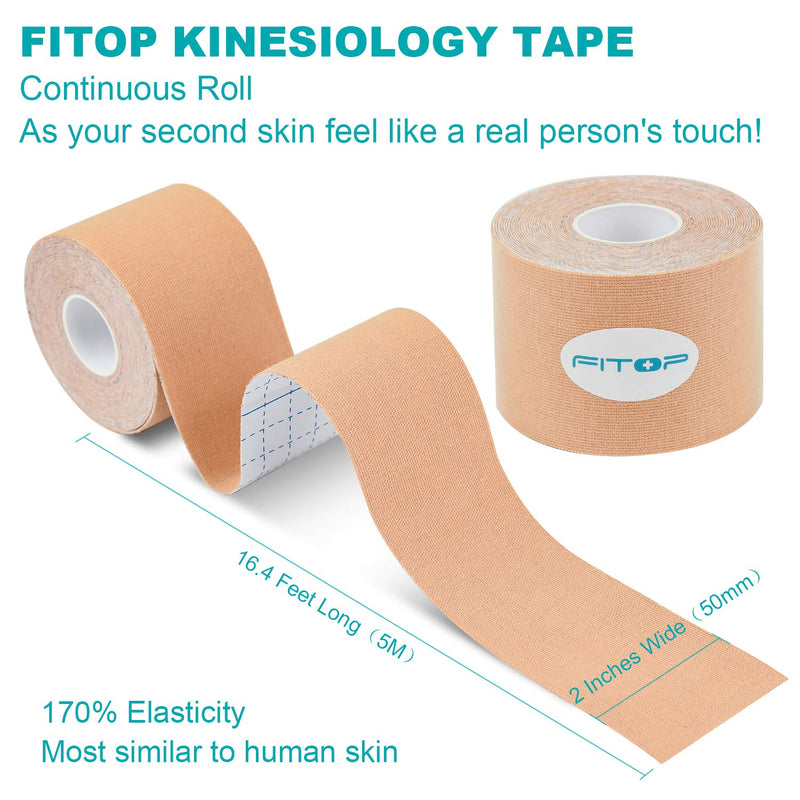 PHYTOP FITOP Kinesiology Tape Sports Tape 5m x 5cm (Beige) Beige - NewNest Australia