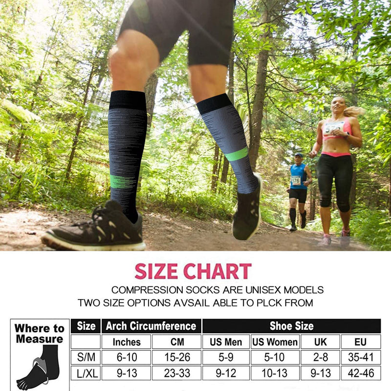 Shyl~Jier Compression Stockings For Men And Women, Compression Socks, Support Stockings (15-20 Mmhg), Running Stockings, Compression For Sports, Flight, Running, Hiking, Travel, Cycling - NewNest Australia