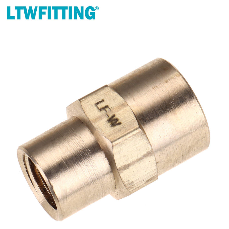 LTWFITTING Lead Free Brass Pipe Fitting 1/4" x 1/8" Female NPT Reducing Coupling (Pack of 5) - NewNest Australia