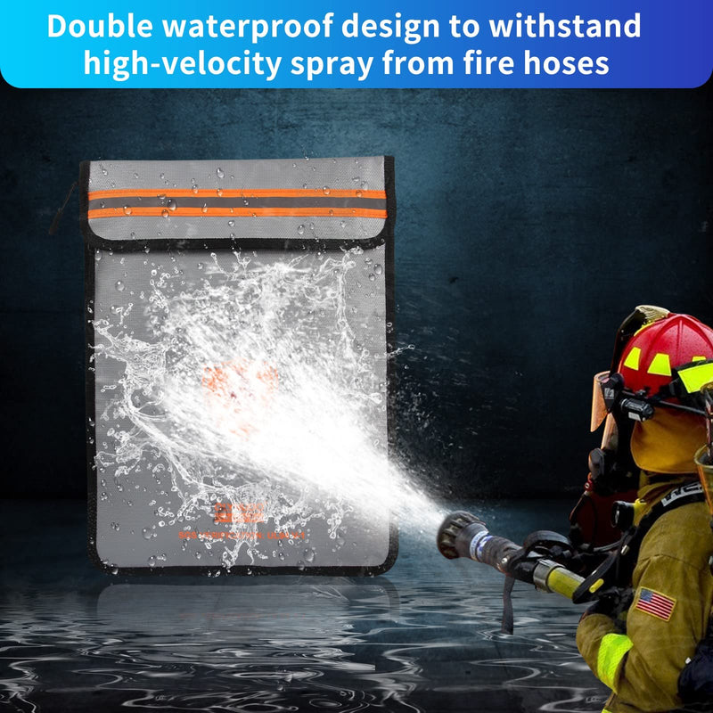 2022 Upgraded Fireproof Bag for Documents (2200℉), Fireproof Money Bag for Cash with Zipper (Reinforced Fire Protection - Aluminum Foil Lining), Waterproof Document Pouch for Valuables - NewNest Australia