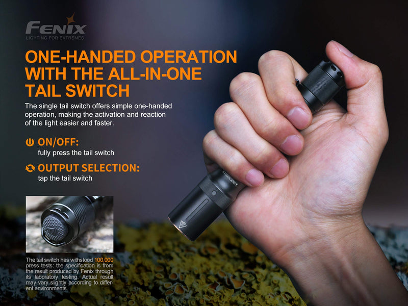 Fenix E20 V2 350 Lumen LED Tactical Flashlight with Two EdisonBright AA Alkaline Batteries - NewNest Australia