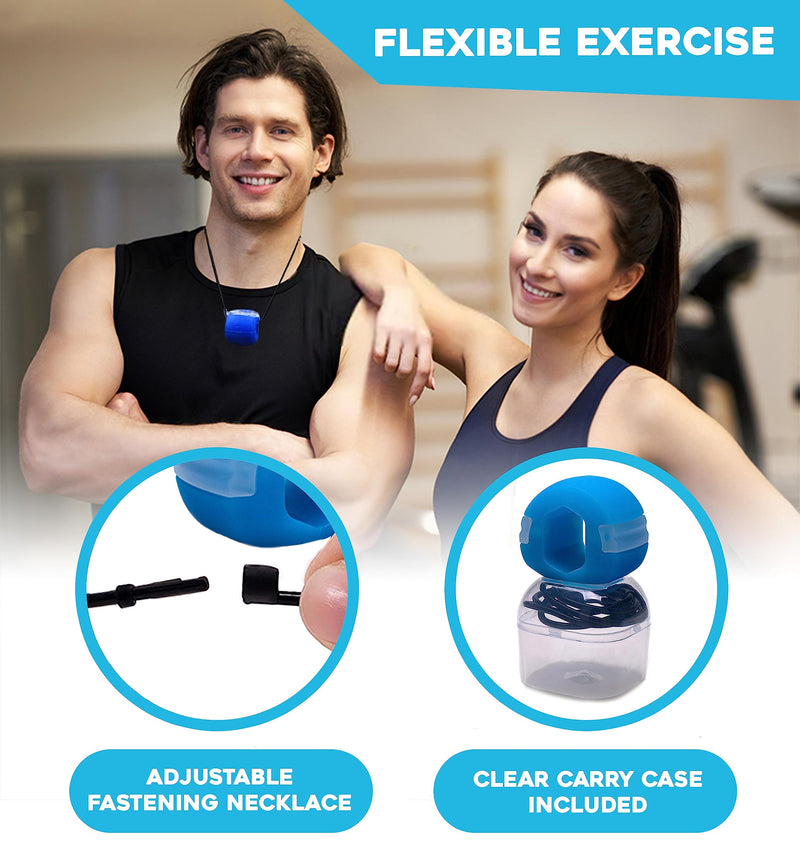 Lock N Stock Jaw Trainer, Exerciser for Jawline - Pack of 3 - Three Levels Of Resistance - Build & Chisel Your Jawline Jawz Includes 12 FREE Extra Biting Strips & 3 Necklaces (UK) - NewNest Australia