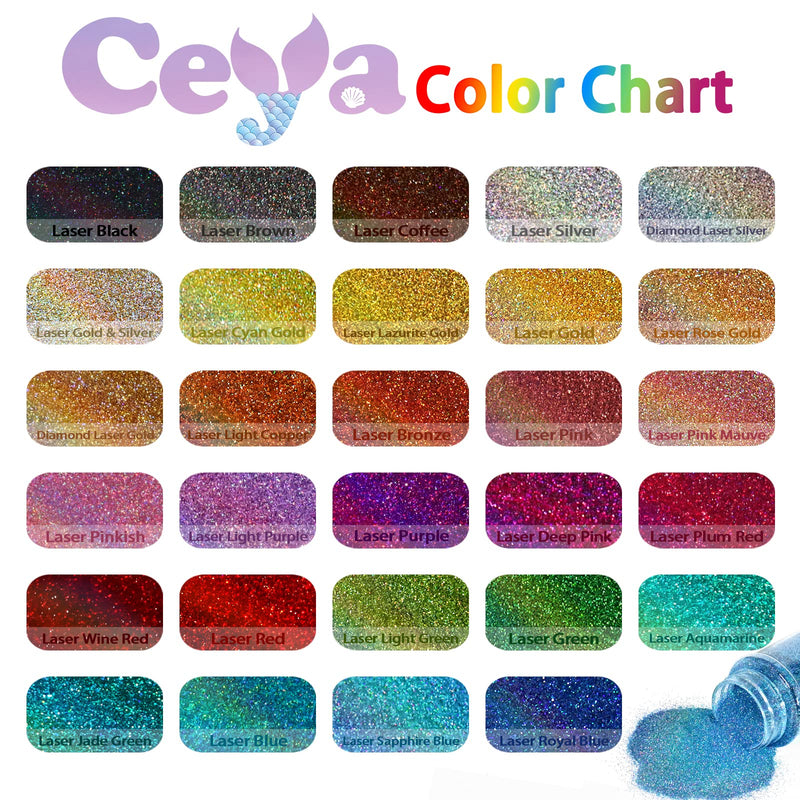 Ceya 3.5oz/ 100g Holographic Ultra Fine Glitter Powder Diamond Laser Gold Glitter 1/128” 0.008” 0.3mm for Slime Epoxy Resin Craft Tumbler Jewelry Nail Festival Makeup Scrapbook Painting Wedding Cards - NewNest Australia