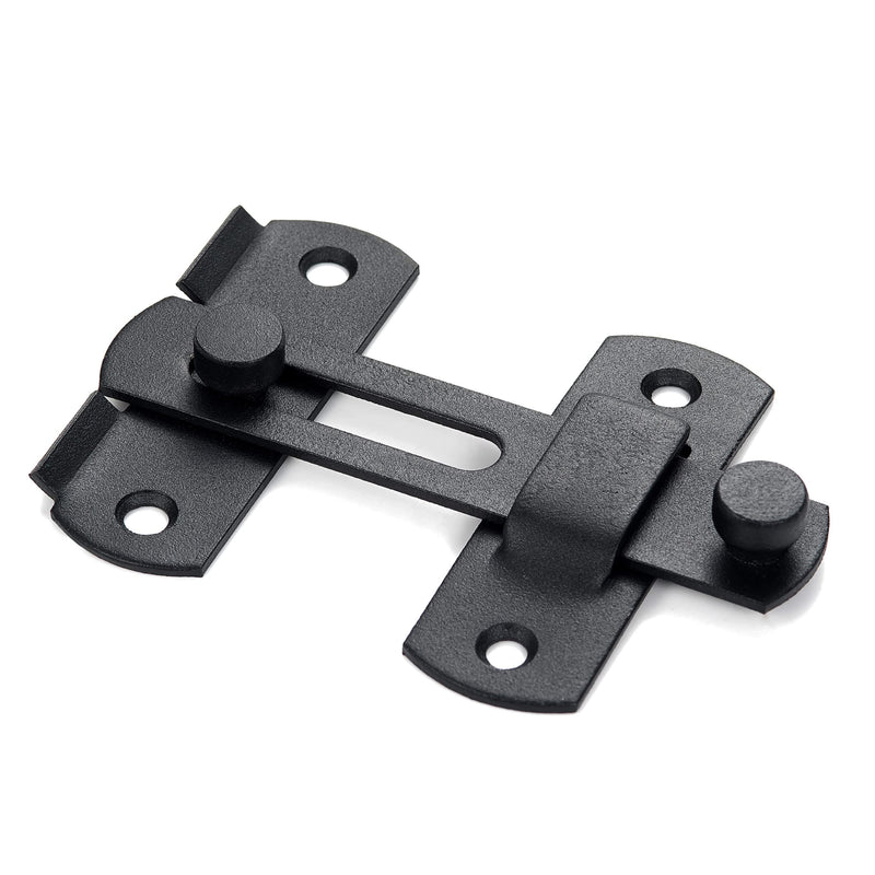 INIRET 4 Packs Barn Door Latch ，Matte Black Stainless Steel barn gate flip Door Latch Bifold Door Lock,Sliding Door Antique Lock Gate Latches Wine Cabinet Carbon Steel Closet Door Latches I54_Matte Black_4 Pack - NewNest Australia