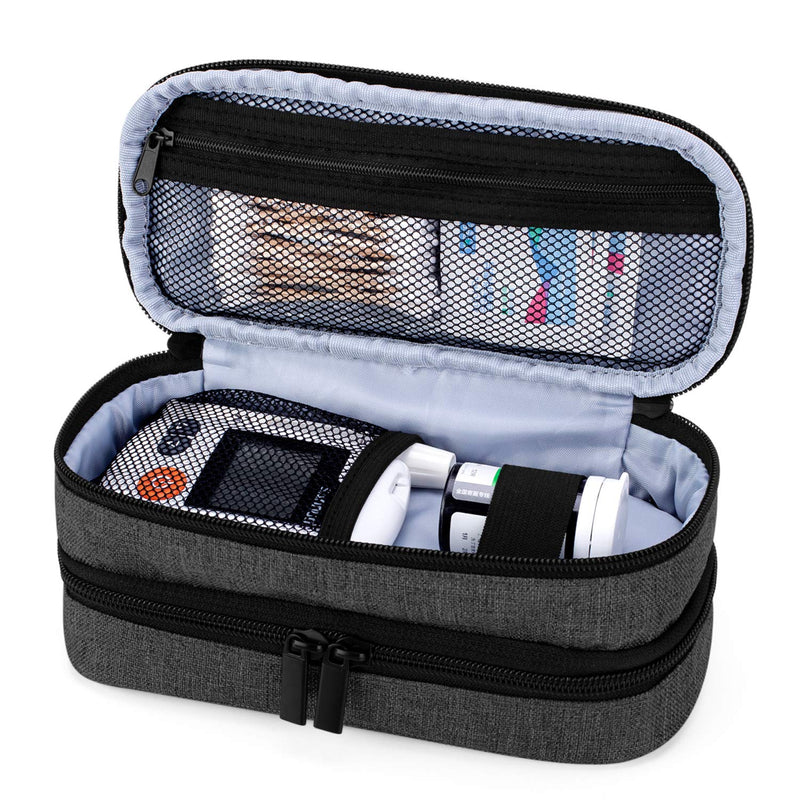 Yarwo Insulin Cooler Travel Case, Double-Layer Diabetic Travel Case with 2 Ice Packs, Diabetic Supplies Organizer for Insulin Pens, Blood Glucose Monitors or Other Diabetes Care Accessories, Black - NewNest Australia