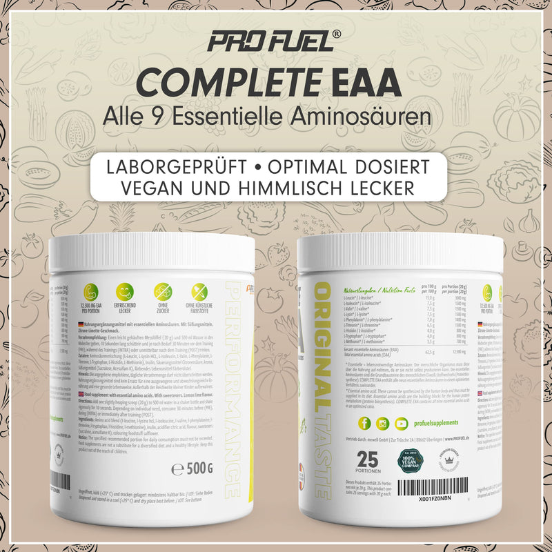 Eaa Powder 2 X 500 G Lemon Lime - 12,500 Mg Essential Amino Acids, Incredibly Delicious & Refreshing, Complete Eaa With All 9 Eaas Including Histidine, Eaa Vegan Amino Acids Powder - Amino Workout Drink - NewNest Australia