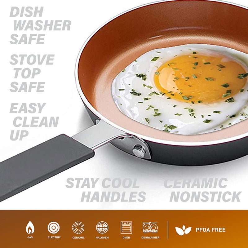 Gotham Steel Mini Egg and Omelet Pan with Ultra Nonstick Titanium & Ceramic Coating - 5.5", Dishwasher Safe, Stay Cool Handle 5.5" - NewNest Australia