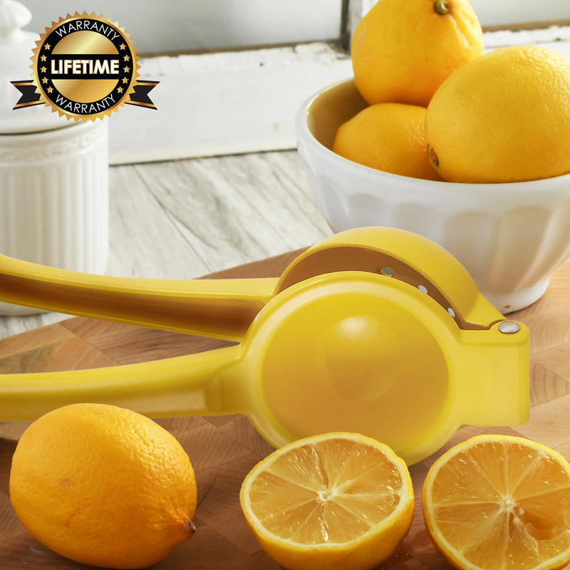 NewNest Australia - Zulay Premium Quality Metal Lemon Squeezer, Citrus Juicer, Manual Press for Extracting the Most Juice Possible Lemon Yellow 