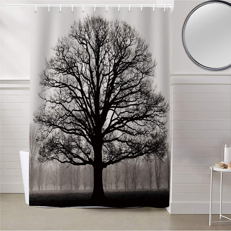 Prime Leader Durable Shower Curtain-Tree Silhouette Waterproof Bathroom Fabric Shower Curtains,72"(w) x 78"(h) Bathroom Decor with Hooks 72"(w) x 78"(h) - NewNest Australia