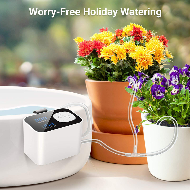 Kollea Automatic Watering System, Indoor Plant Self Watering System Automatic Drip Irrigation Kit with 60-Day Programmable Timer, LED Display & USB Power, Indoor Irrigation System for Potted Plants - NewNest Australia