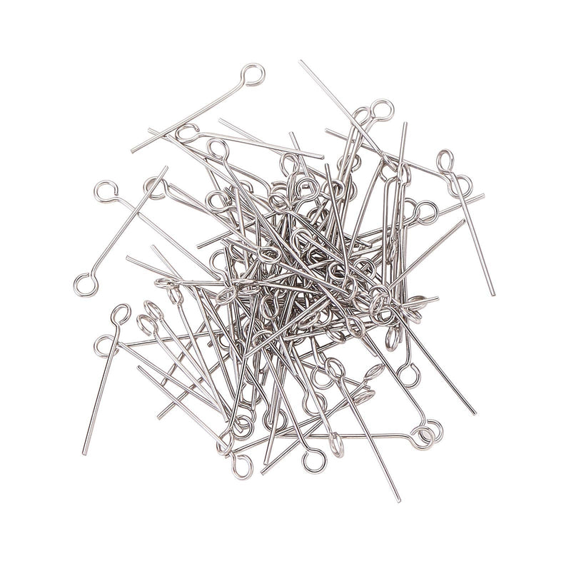 DanLingJewelry Approx 200 Pcs 304 Stainless Steel Head Pins 24-Gauge Eye pins for Jewelry Making(Approx 20mm Long,Pin:0.6mm,Hole:2mm) 20mm-eye Pins - NewNest Australia