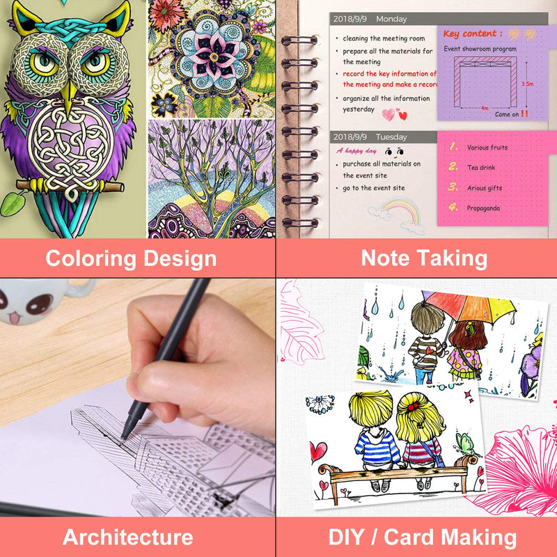 iBayam Fineliner Pens, 24 Bright Colors Fine Point Pens Colored Pens for Journaling Note Taking Writing Drawing Coloring Planner Calendar, Office School Teacher Classroom Fine Tip Marker Pens Supplies - NewNest Australia