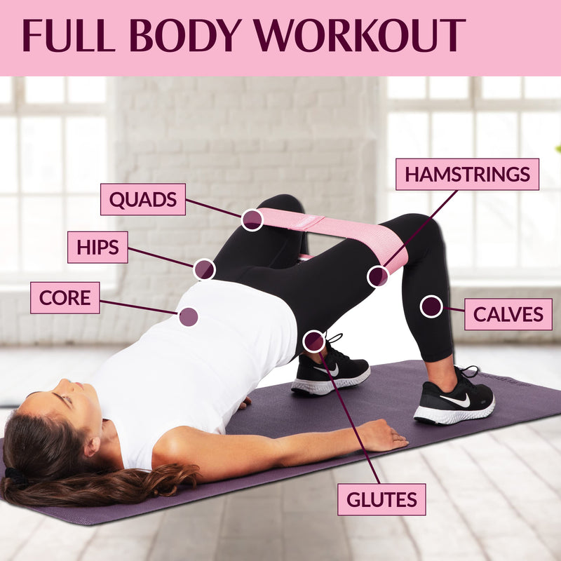 GYMB Booty Bands for Women - Non Slip Resistance Bands to Work Out Glute, Thighs & Squat - Includes Exercise Band Training Videos with 80+ Workouts for Gym or Home Fitness Black Grey Pink - NewNest Australia